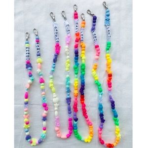 Fun & Colorful Rainbow Face Mask Bead Chain Custom